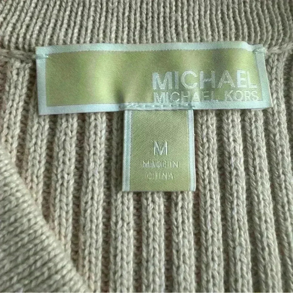 Michael Kors Drawstring w/Gold Hardware Light Peach Pullover Sweater Size Medium - Picture 10 of 15